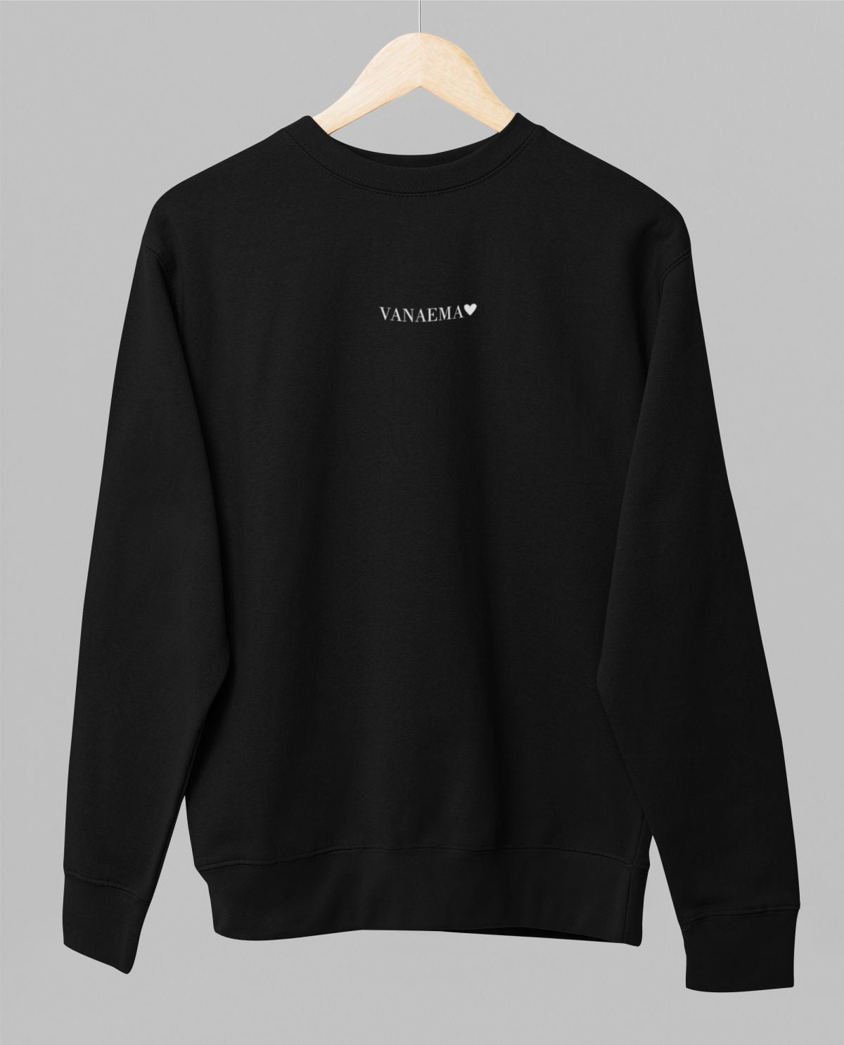 Must UNISEX dressipluus ilma kapuutsita "Vanaema südamega"