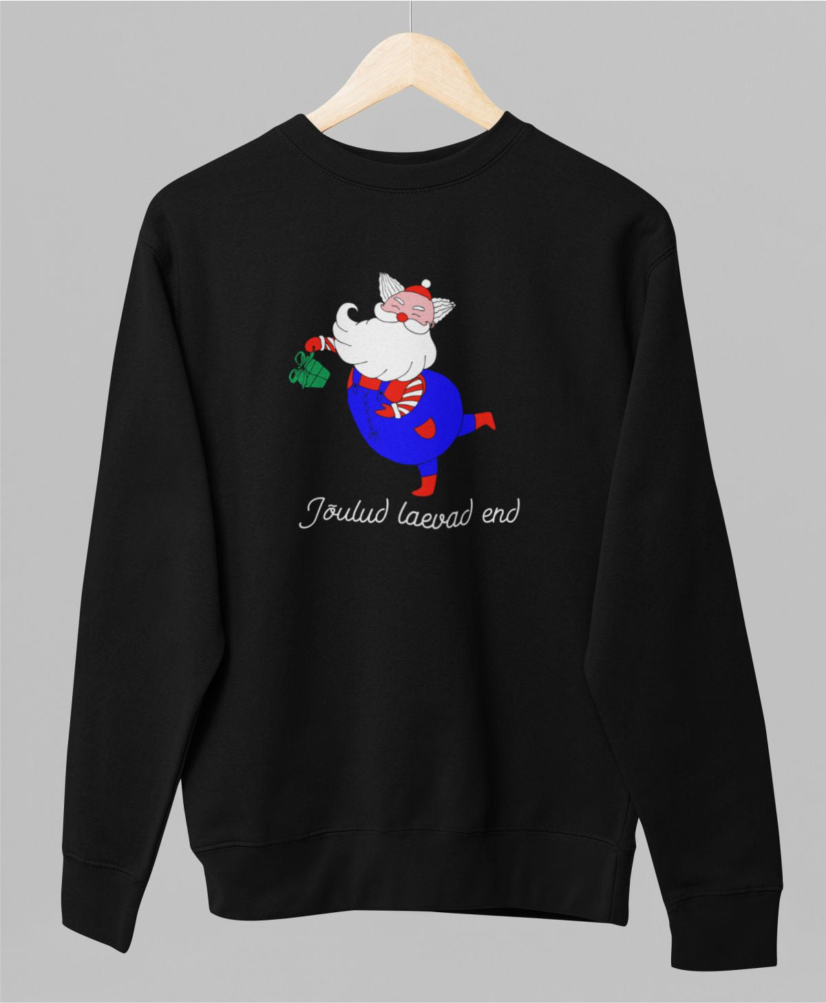 Must UNISEX pusaer ilma kapuutsita "Joulud laevad end"