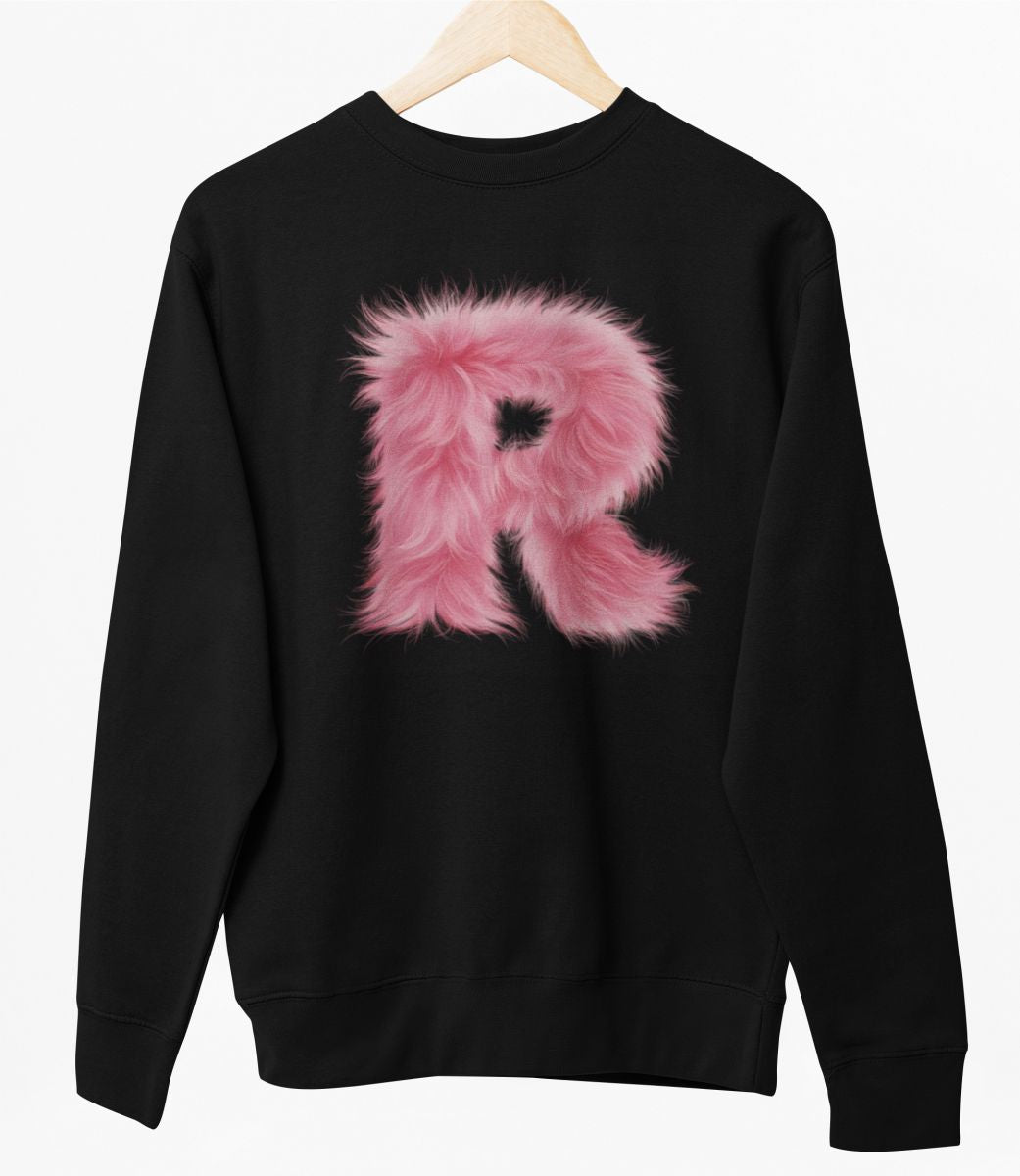 Must UNISEX kapuutsita pusa "R täht"
