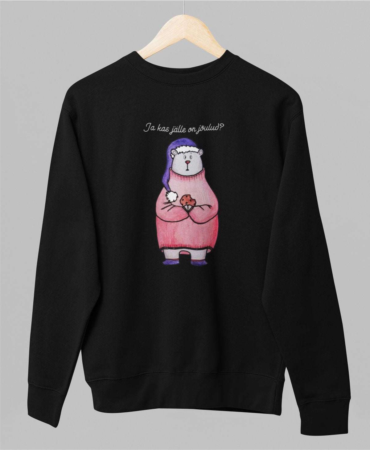 Must UNISEX pusaer ilma kapuutsita "Ja kas jalle"