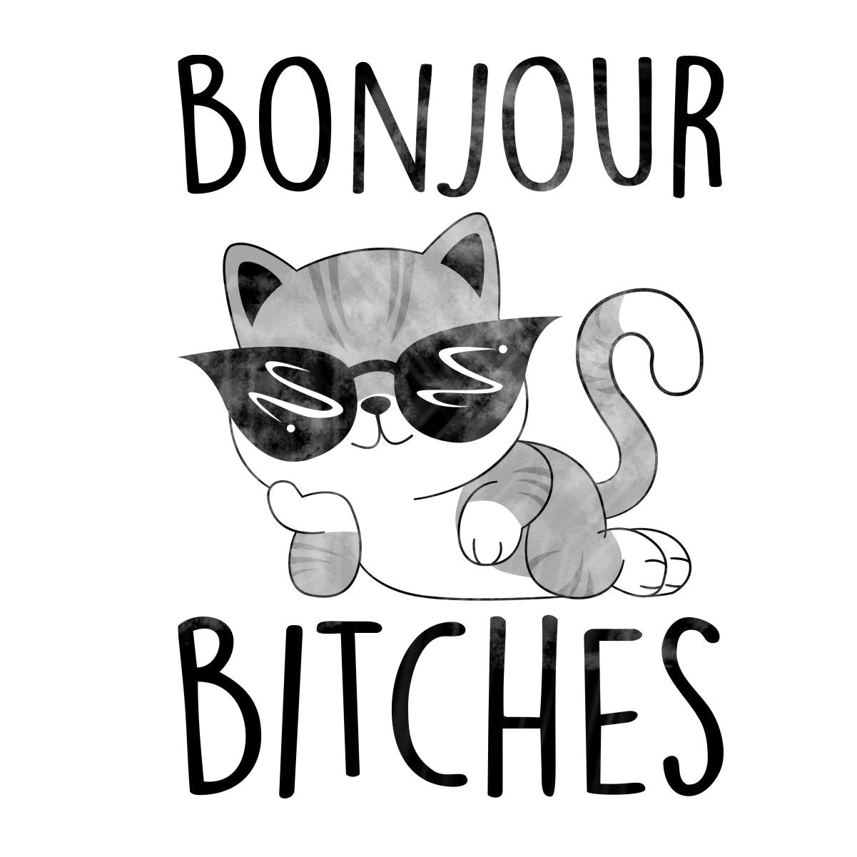 Valged UNISEX T-särgid "Bonjour emased"