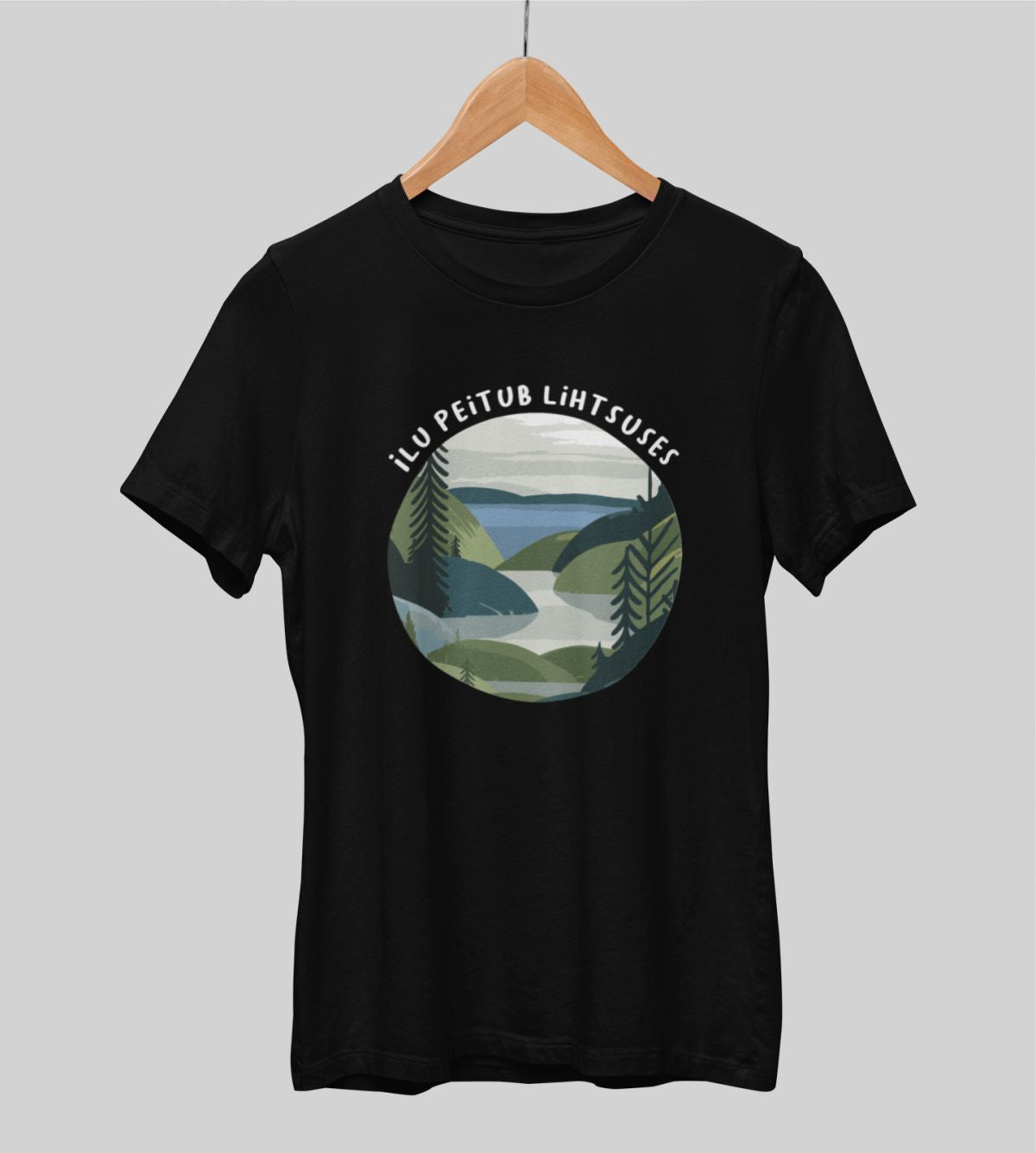 Mustad UNISEX T-särgid "Ilu peitub lihtsuses"