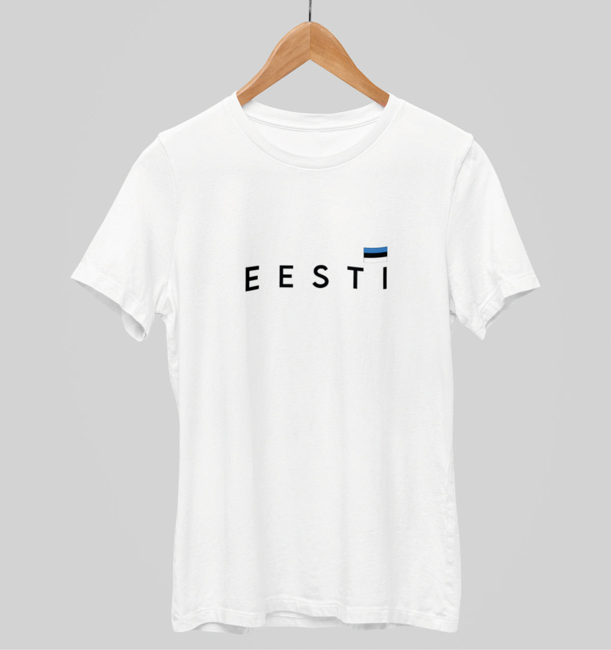 Valged UNISEX T-särgid Eesti väikese lipuga