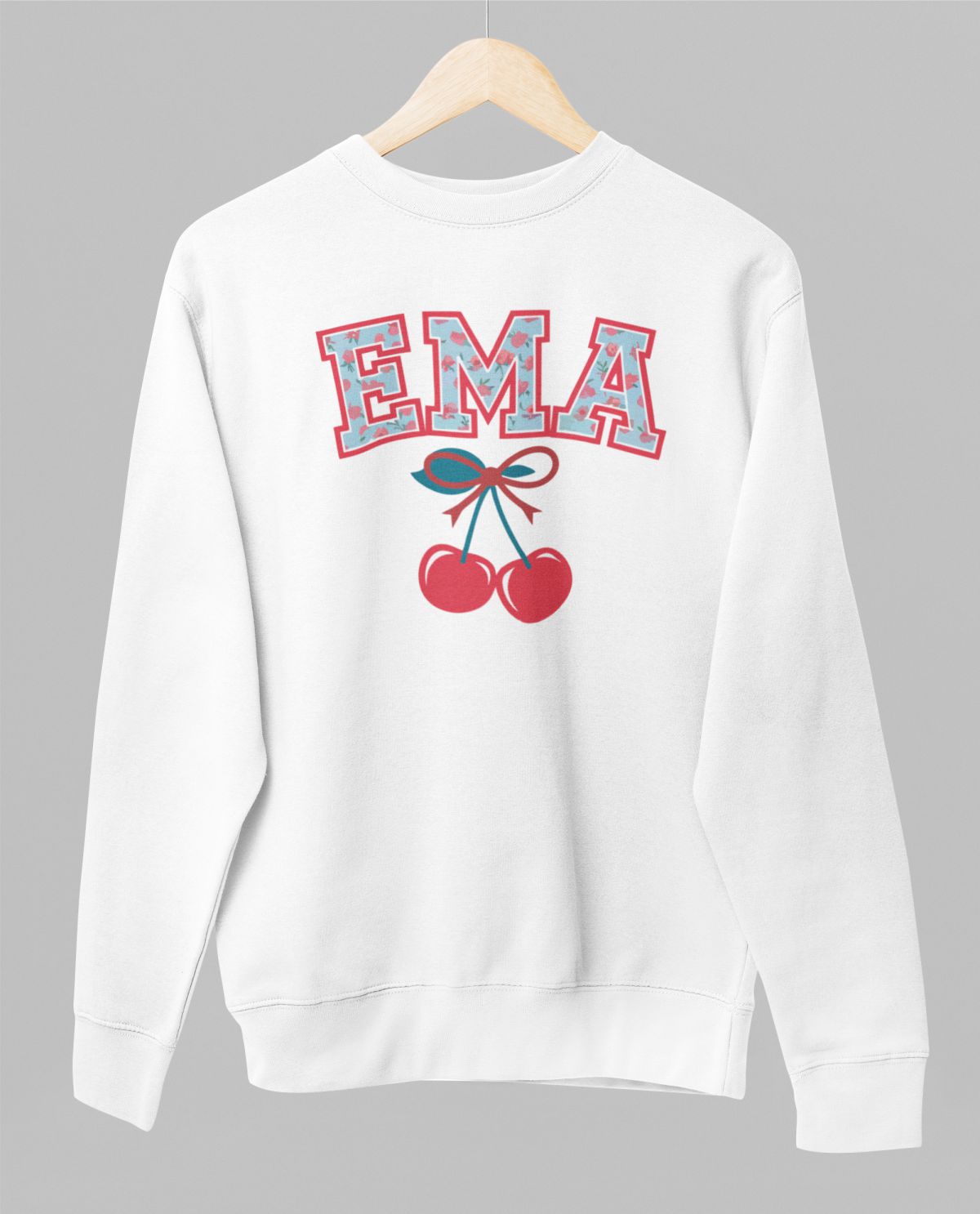 Valge UNISEX dressipluus ilma kapuutsita "Stiilne ema"