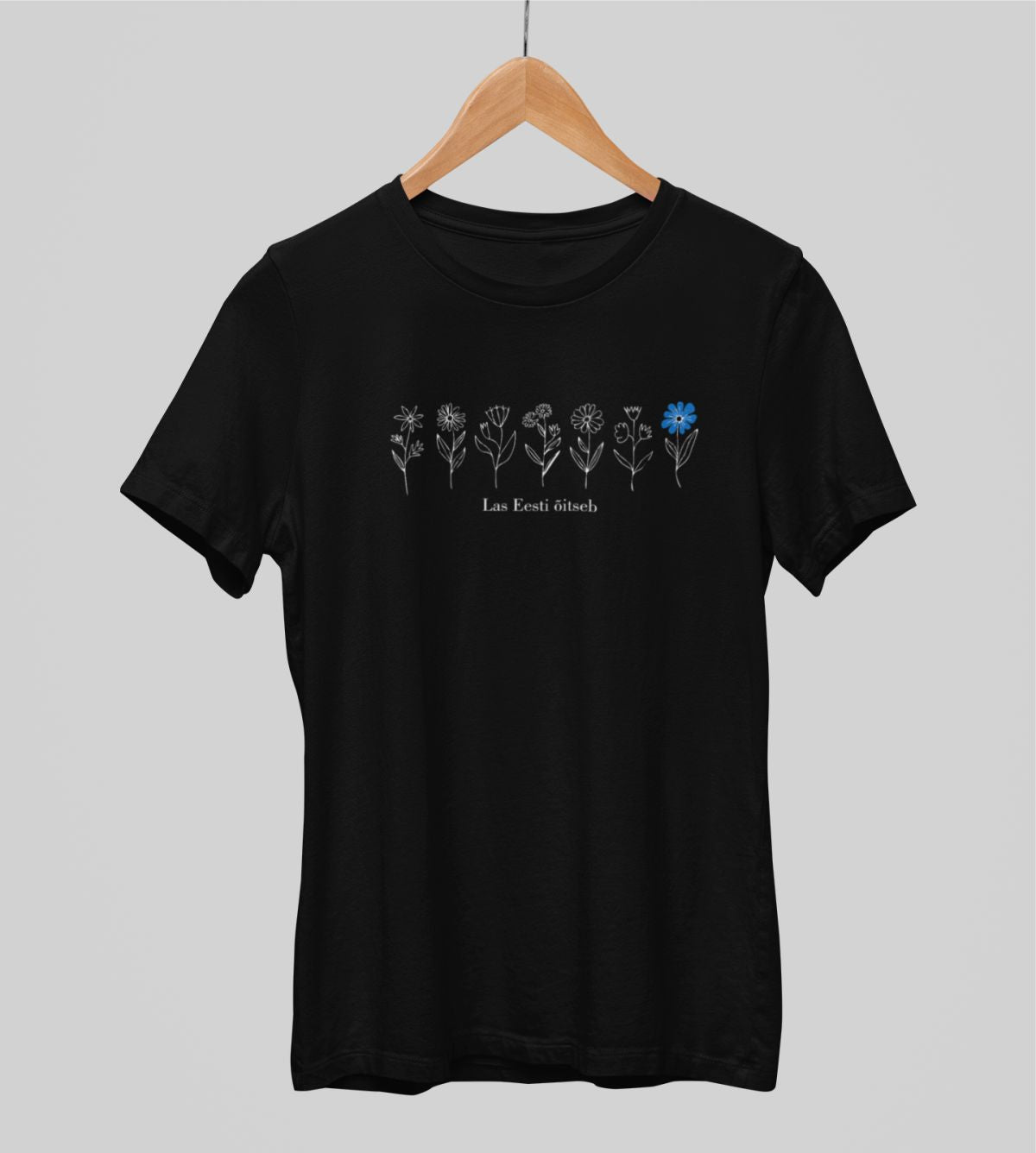 Mustad UNISEX T-särgid "Las Eesti õitseb"