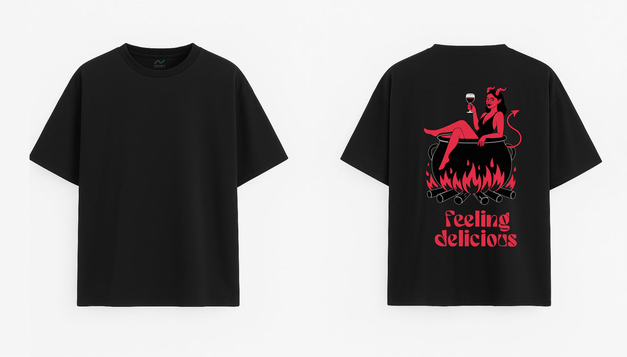 Ülisuur must T-särk "Tunnen end maitsvalt"