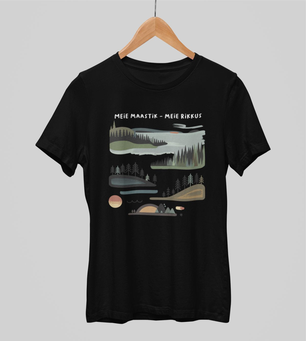 Mustad UNISEX T-särgid "Meie maastik - meie rikkus"