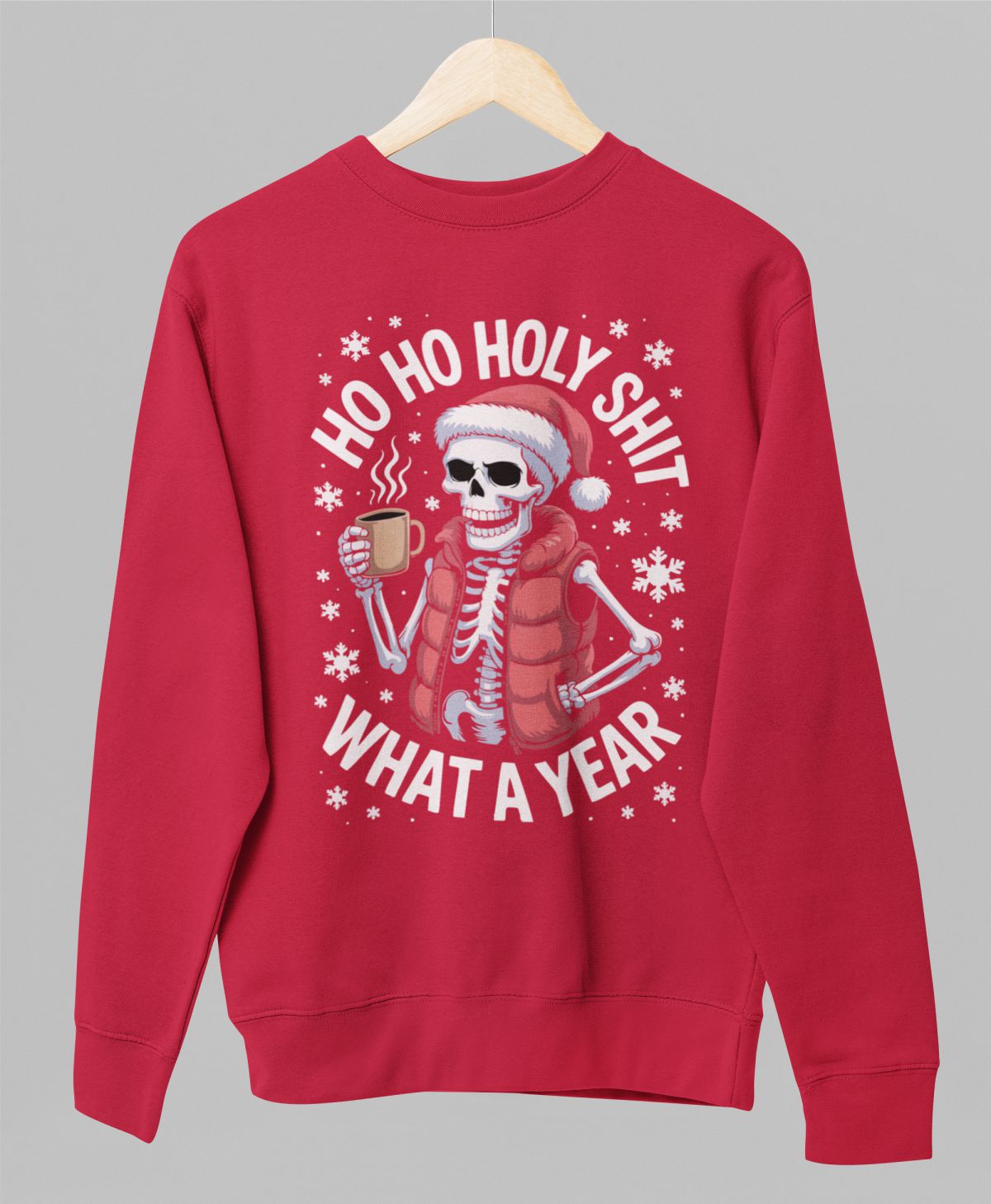 Punane UNISEX dressipluus ilma kapuutsita "Miks aasta"