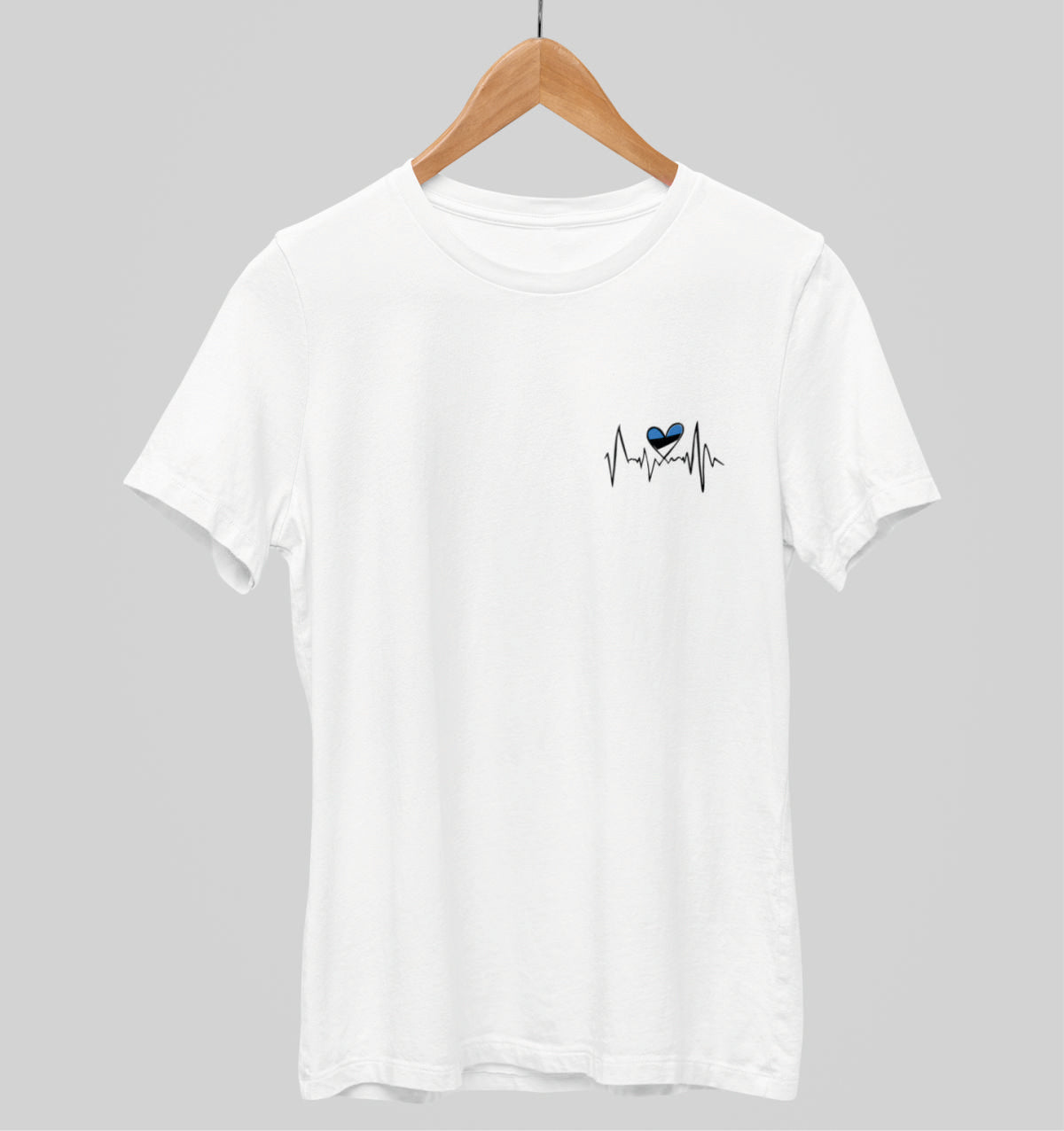 Valged UNISEX T-särgid Eesti süda