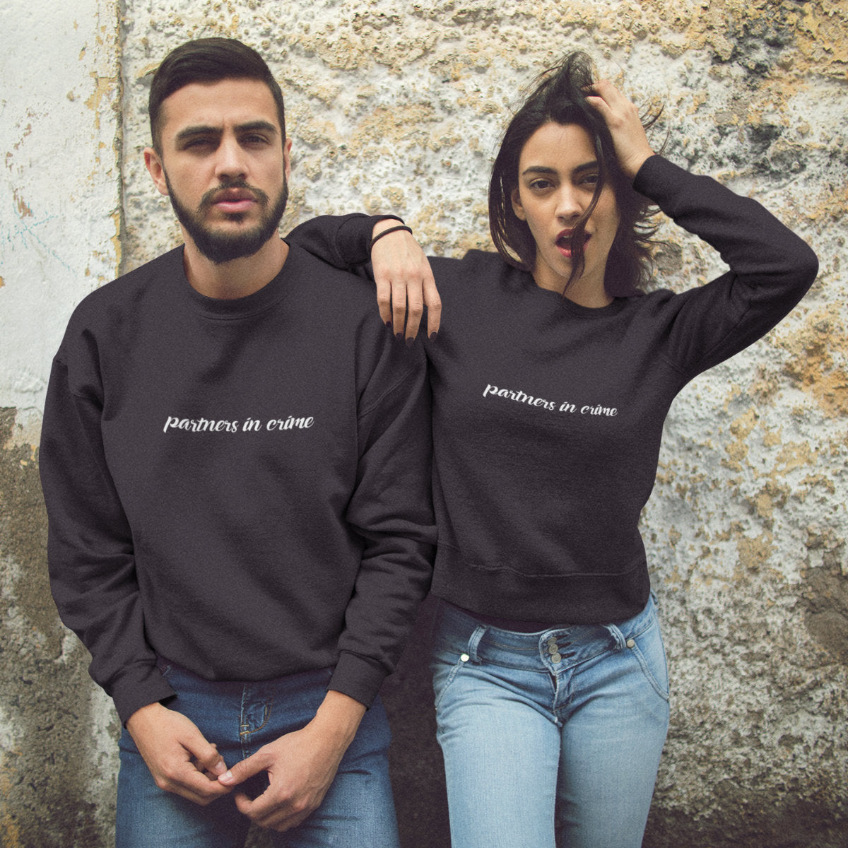 Mustad kapuutsita dressipluusid paaridele "Partners in Crime"