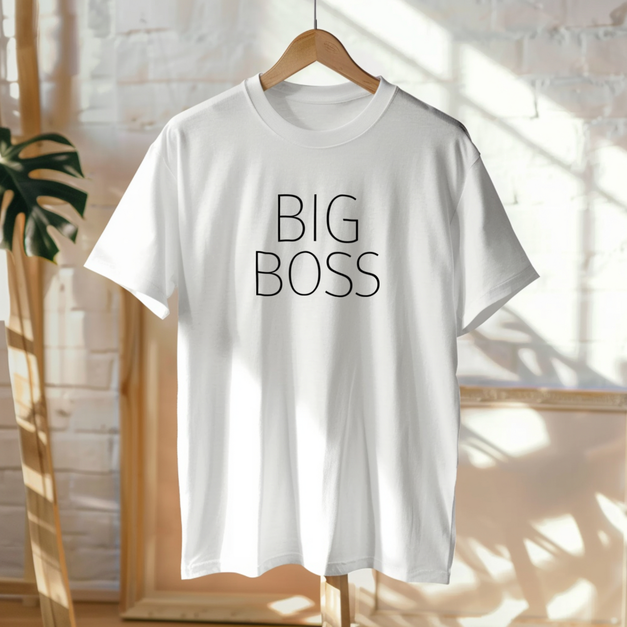 Valged UNISEX T-särgid "Big Boss"
