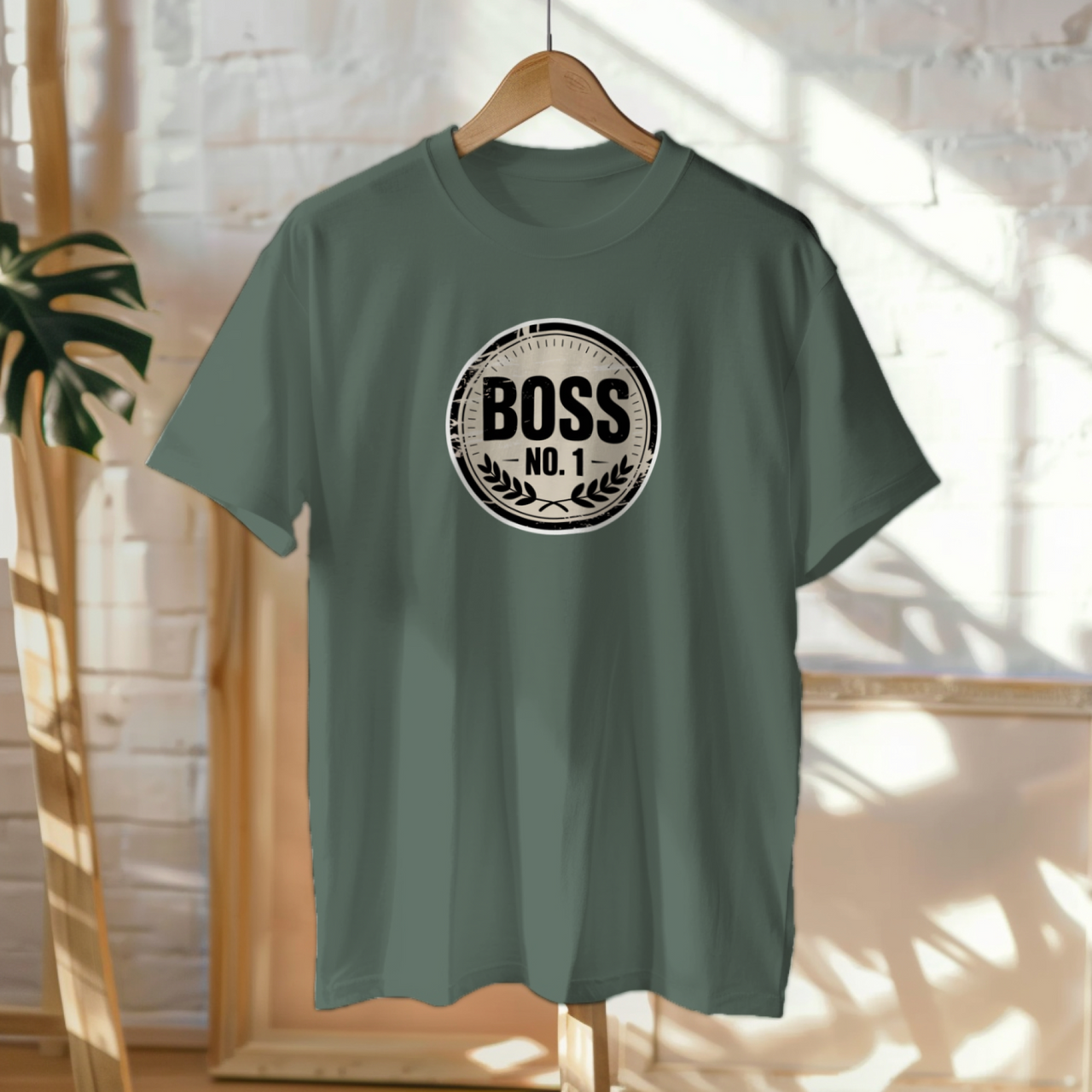 Tumehallid UNISEX T-särgid "Boss No1"