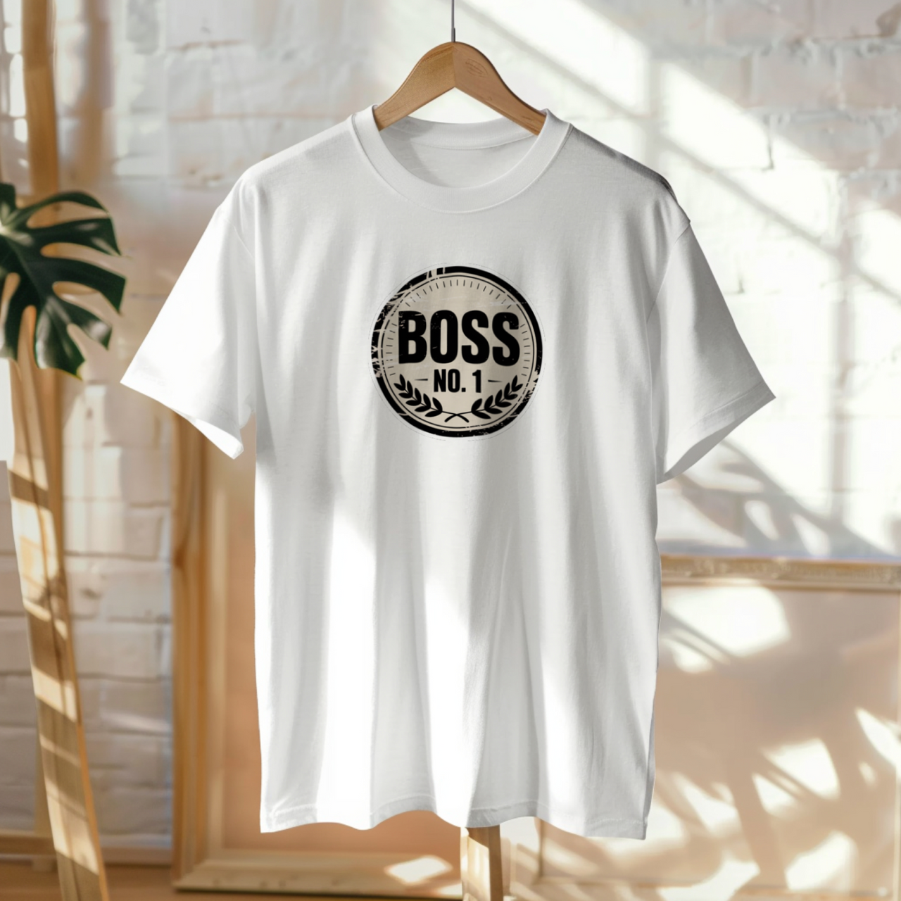 Valged UNISEX T-särgid "Boss No1"