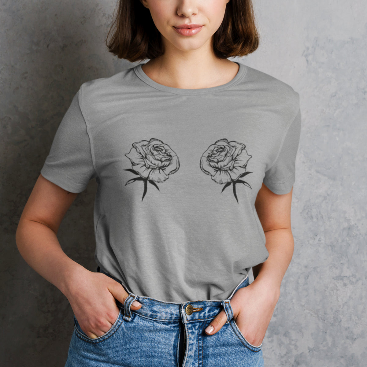 Hall Melange UNISEX T-särk Roosid