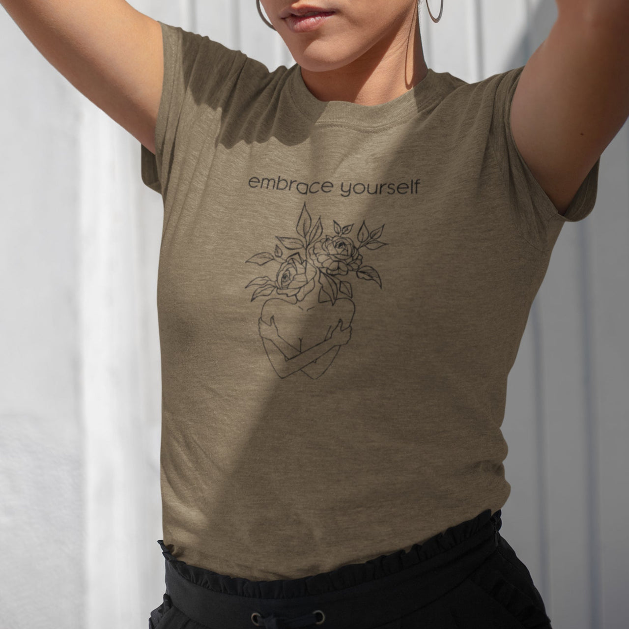 Khaki värvi UNISEX T-särk Võta ennast omaks