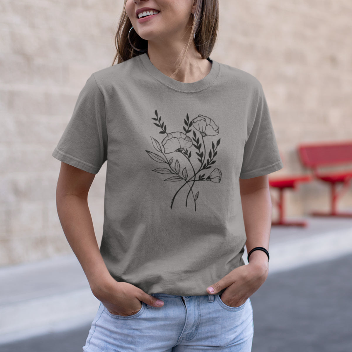 Hall Melange UNISEX T-särk Kolm lille