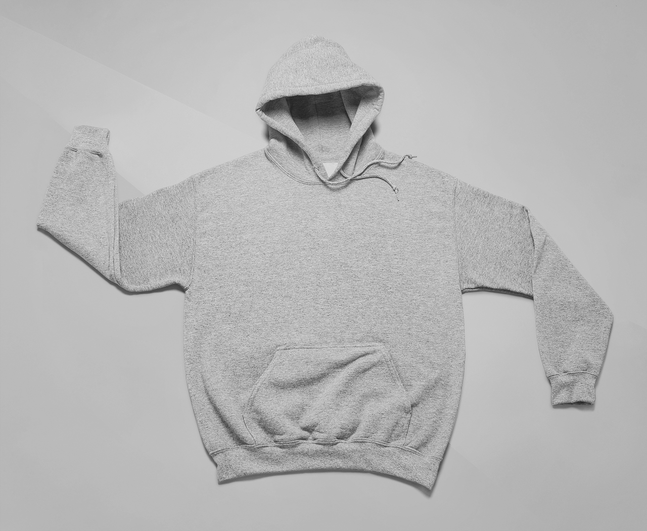 Hall melange UNISEX kapuutsiga pusaerik ilma trükita.