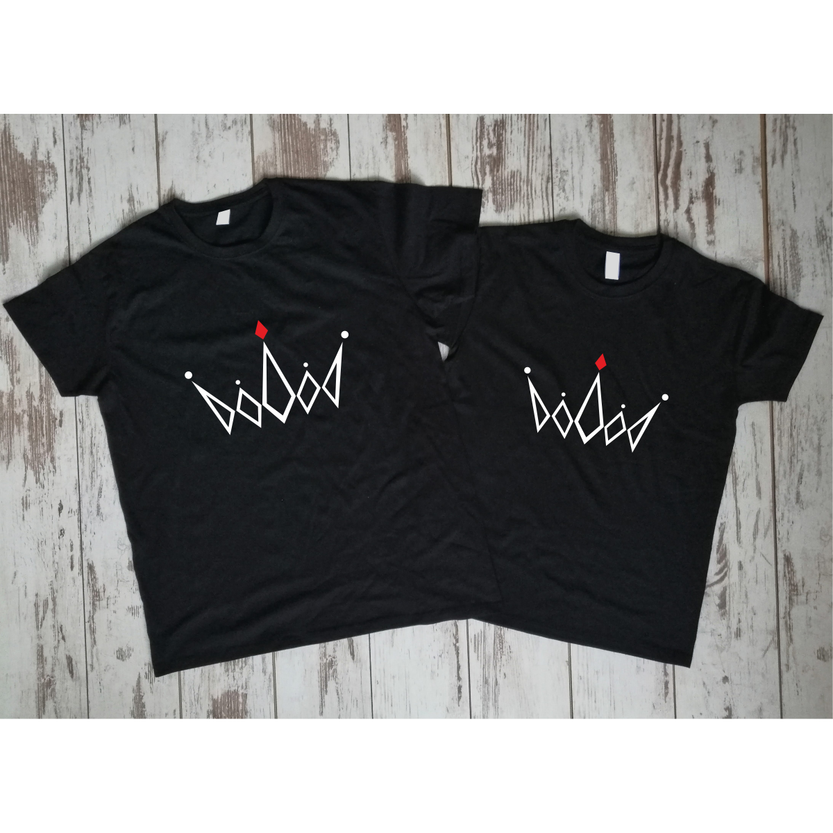 Mustad unisex T-särgid paaridele „Kroonid“