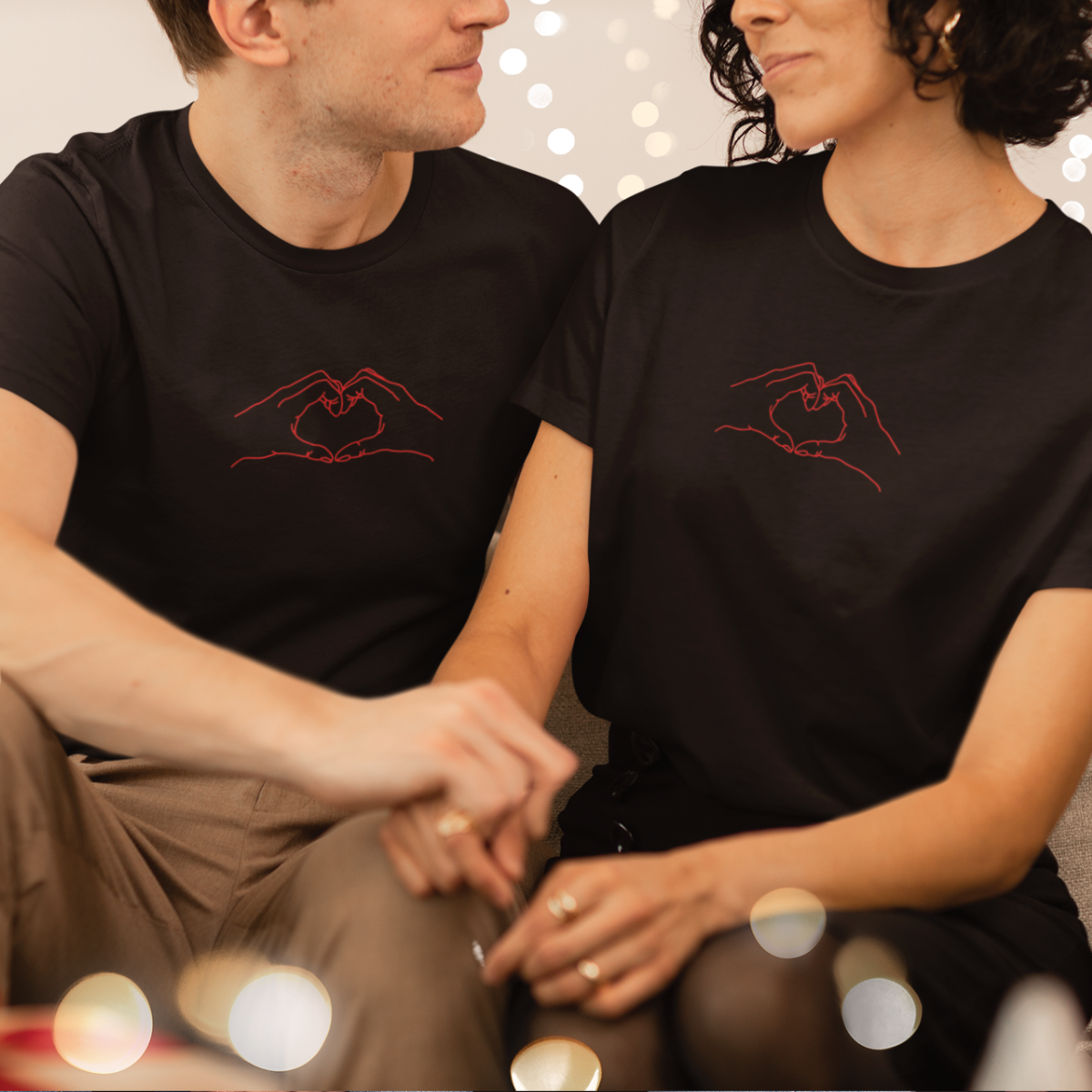 Mustad unisex T-särgid paaridele „Koos“