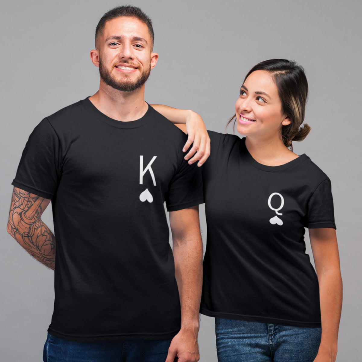 Mustad unisex T-särgid paaridele „Südamete kuningad“