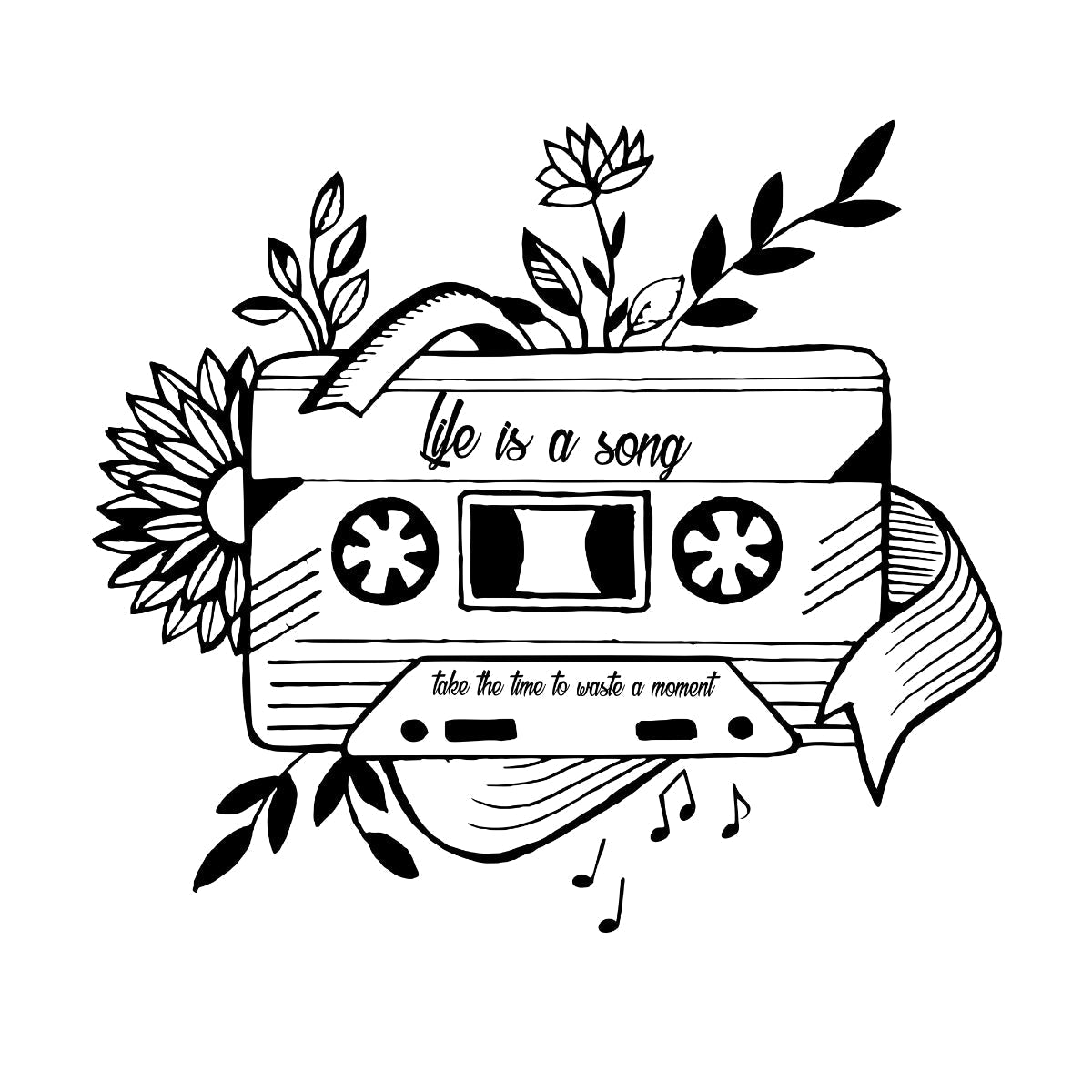 Valge UNISEX T-särk Kassett