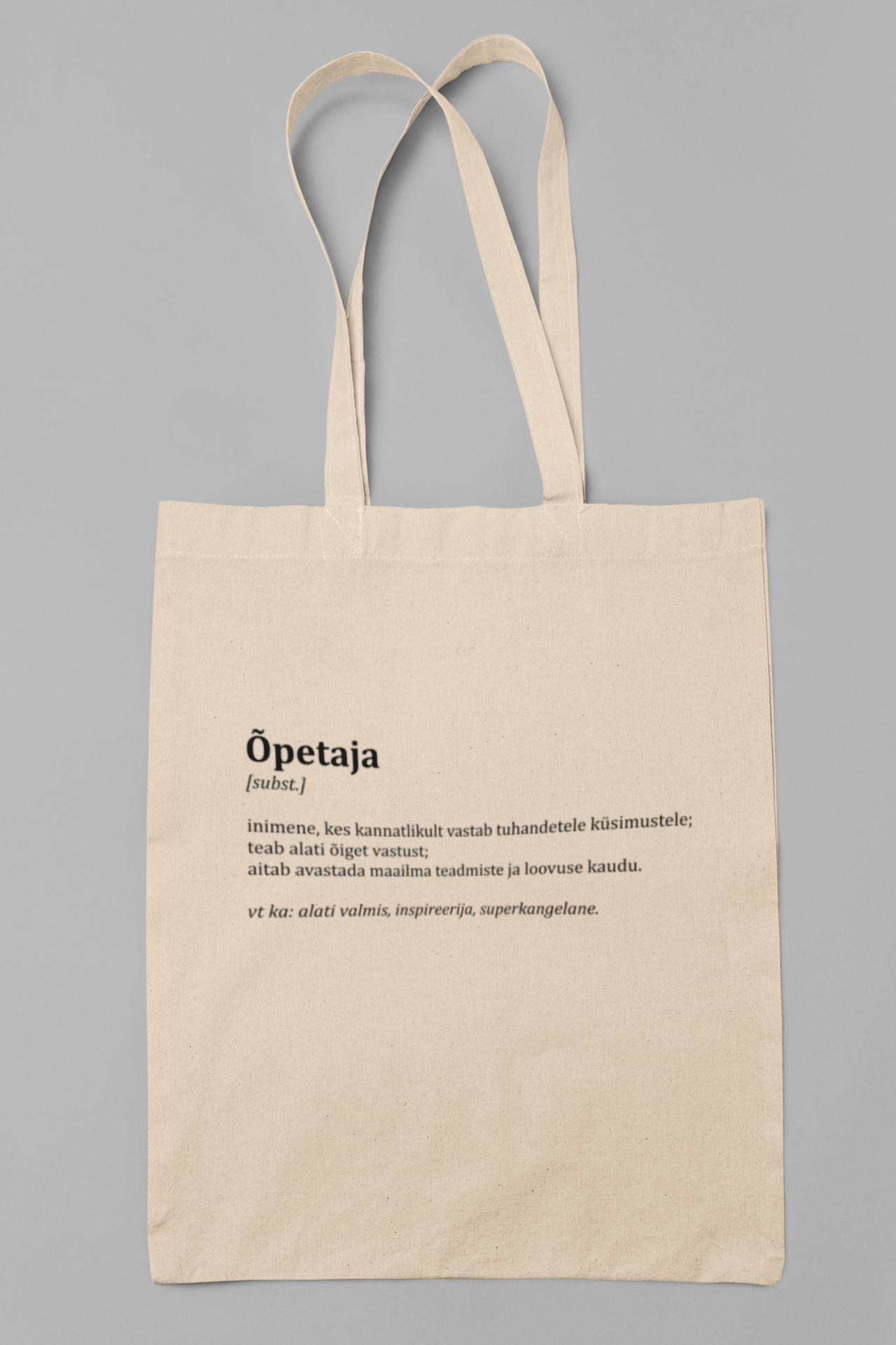 Puuvillane ostukott "Õpetaja kirjeldus"