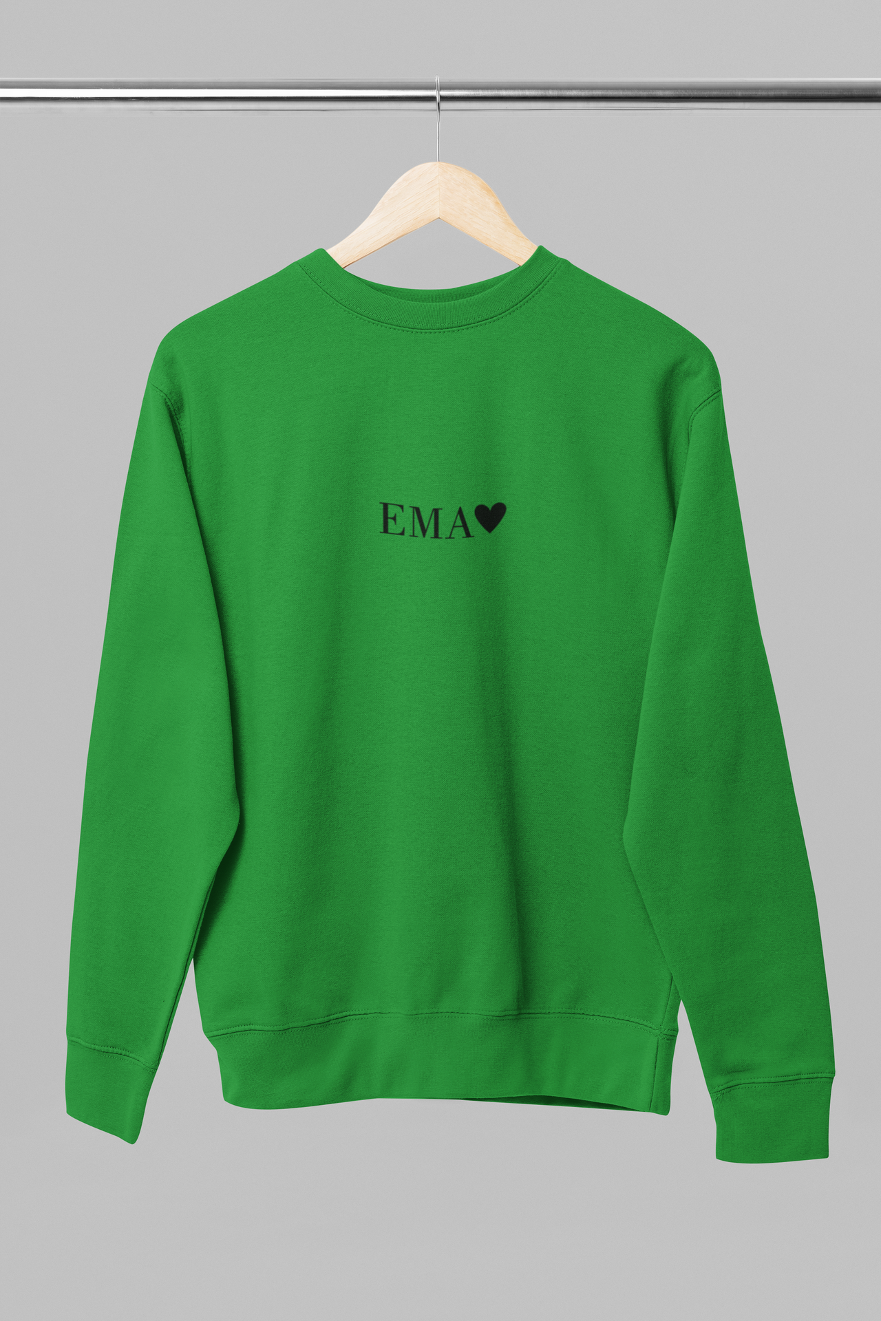 Roheline UNISEX dressipluus ilma kapuutsita "Must ema"