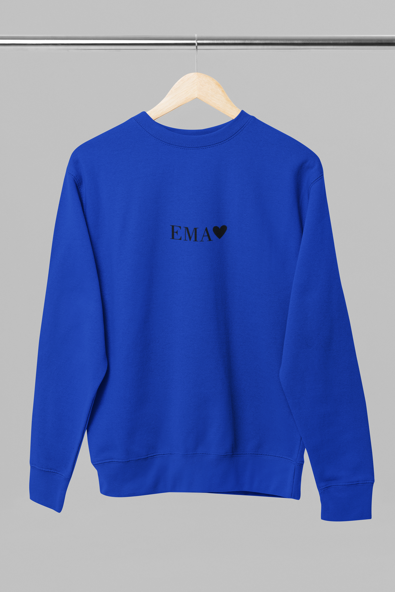 Royal sinine UNISEX dressipluus ilma kapuutsita "Must ema"