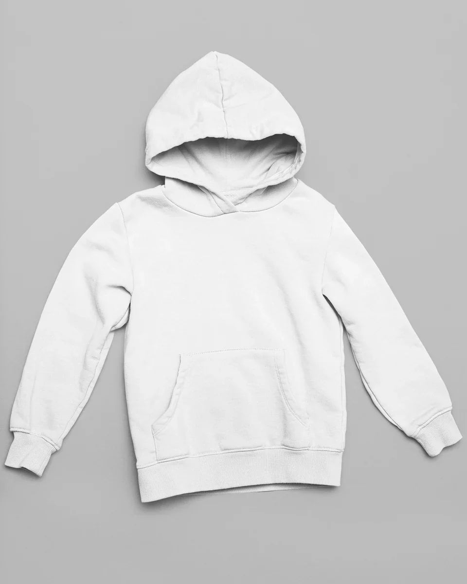 Valge UNISEX kapuutsiga dressipluus ilma trükita