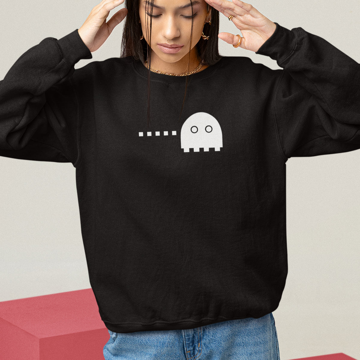 Mustad kapuutsita dressipluusid paaridele „Pac-Mani mäng“