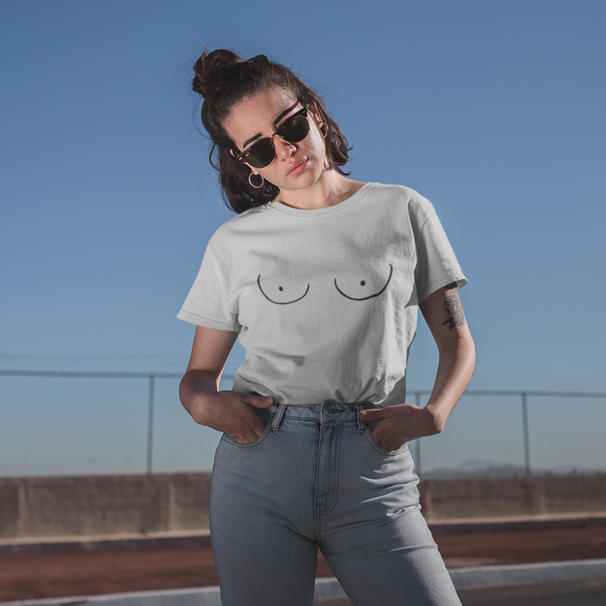 Hall Melange UNISEX T-särk Rinnad