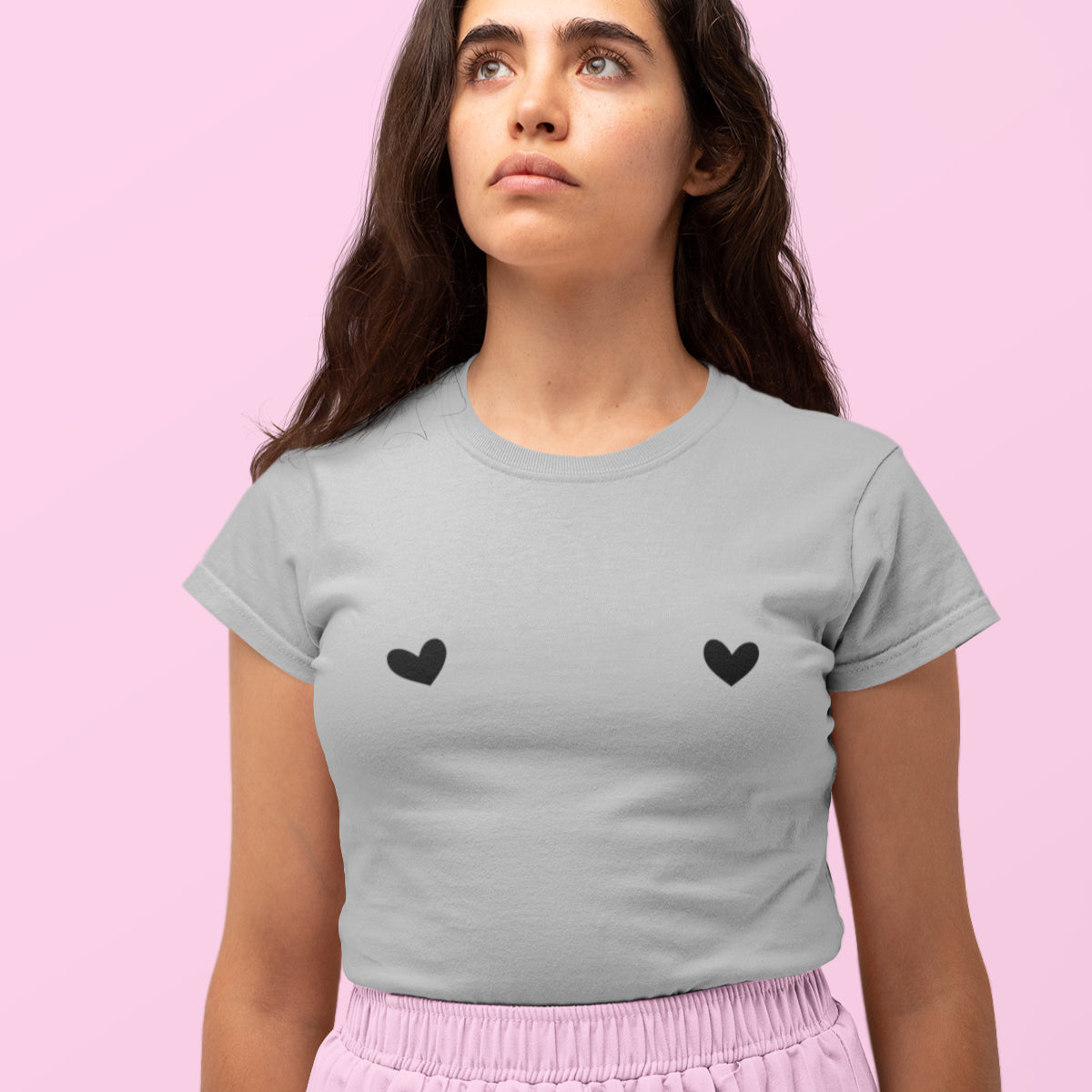 Hall Melange UNISEX T-särk Südamed