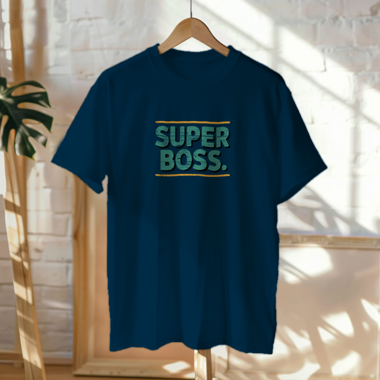 Tumesinised UNISEX T-särgid "Super Boss"