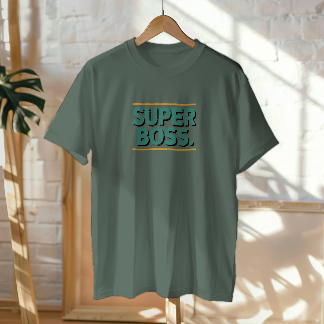 Tumehallid UNISEX T-särgid "Super Boss"