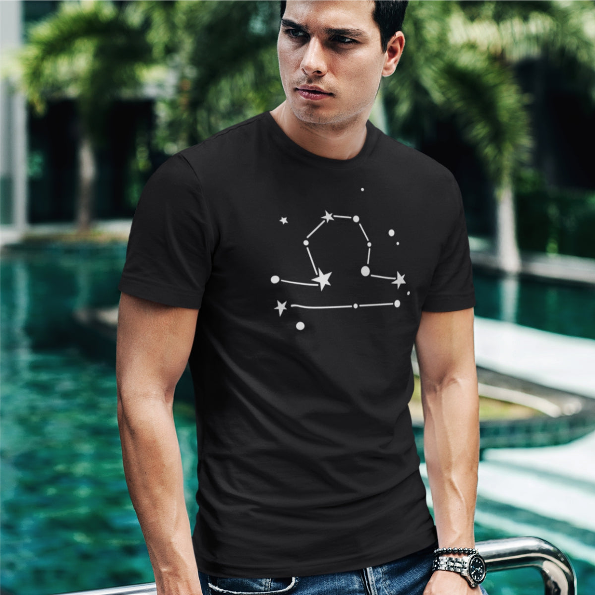 Must UNISEX T-särk Tähtkuju Kaalud