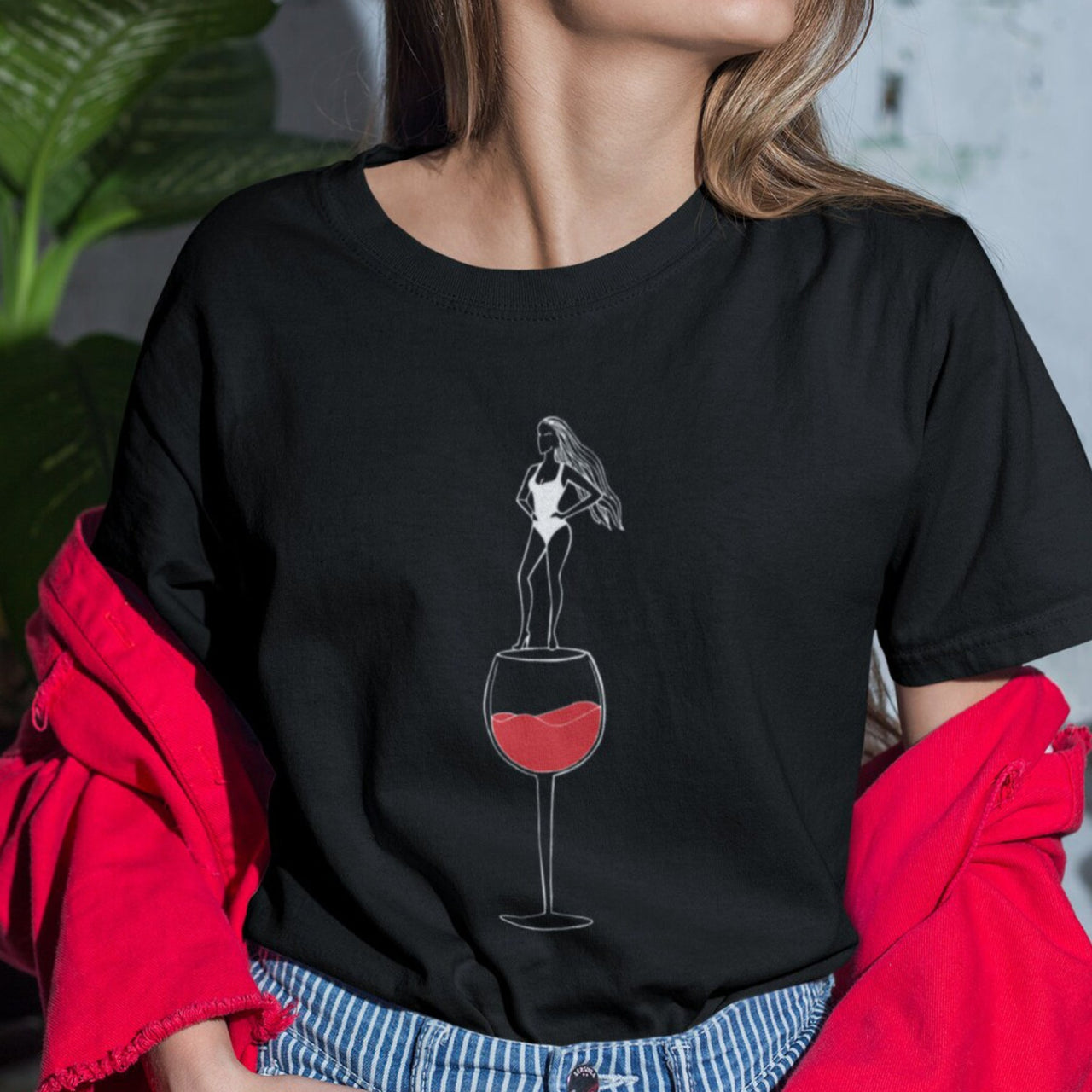 Must UNISEX T-särk Veinileedi